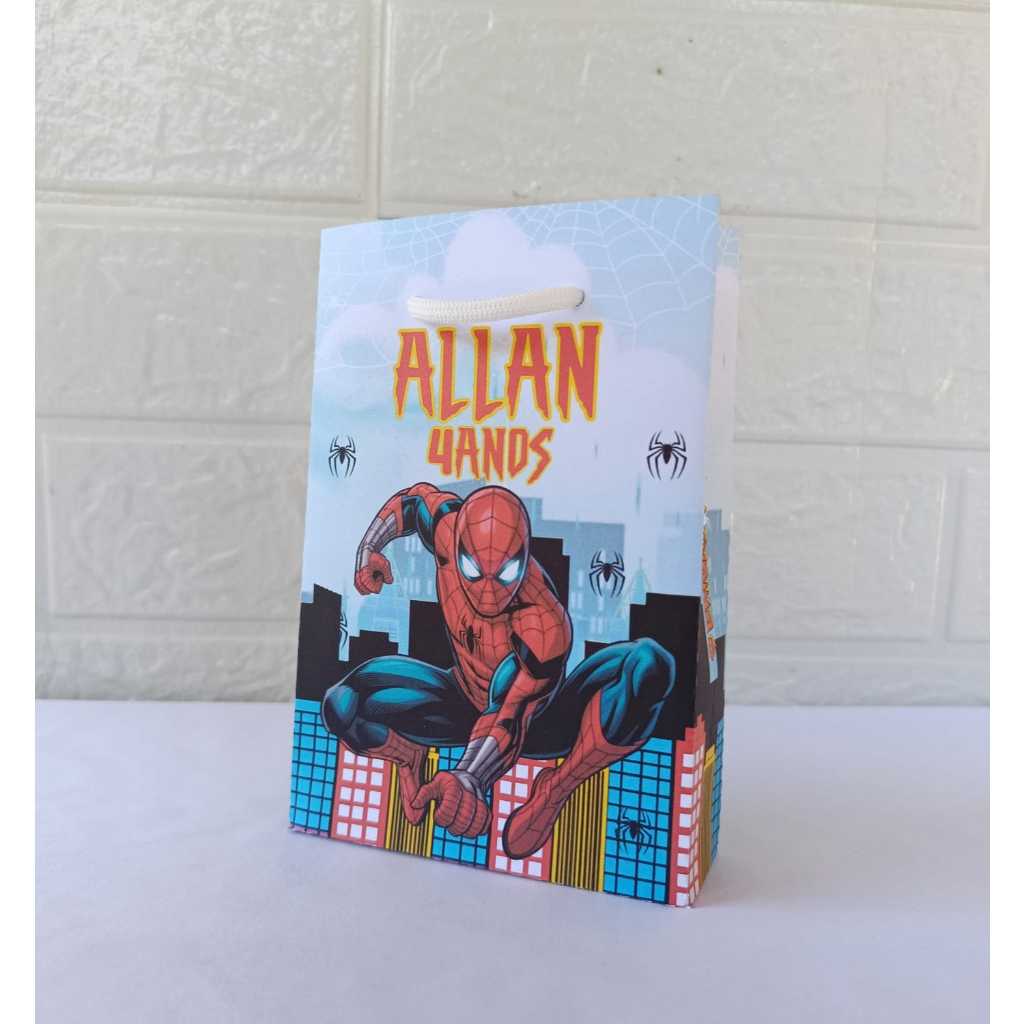 Sacolinha PP para Lembrancinha Personalizada Homem Aranha - Sacolinha Surpresa - PEGUE E MONTE