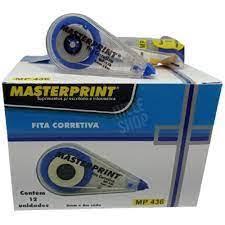 Kit 3 Fita Corretivo Escolar 5mm x 6m de Secagem Imediata Fita Corretiva Masterprint