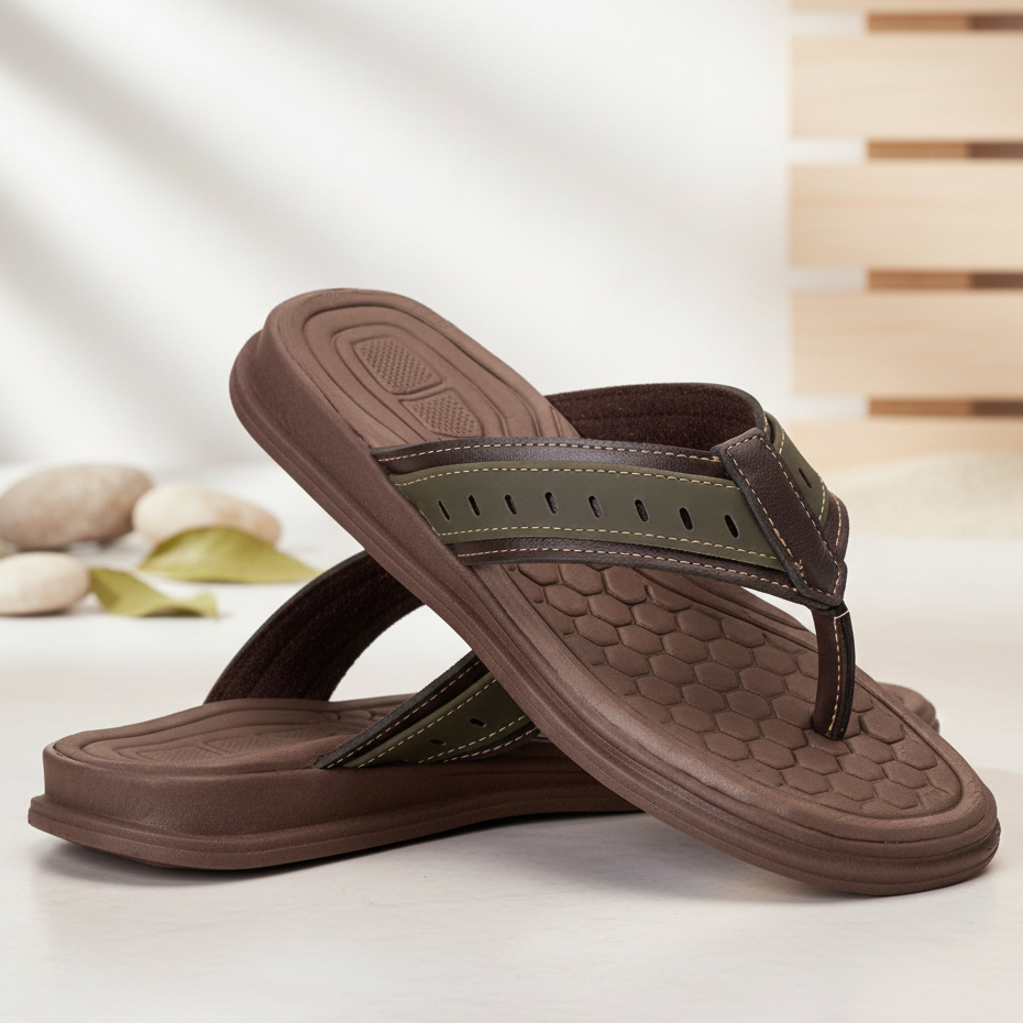 Chinelo Masculino Ortopédico Antiderrapante Sintético Confortável Palmilha Macia