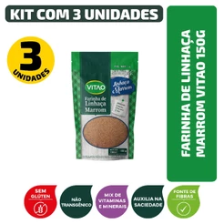 Farinha De Linhaça Marrom Sem Glúten Vitao 150G - Kit 3 Unidades