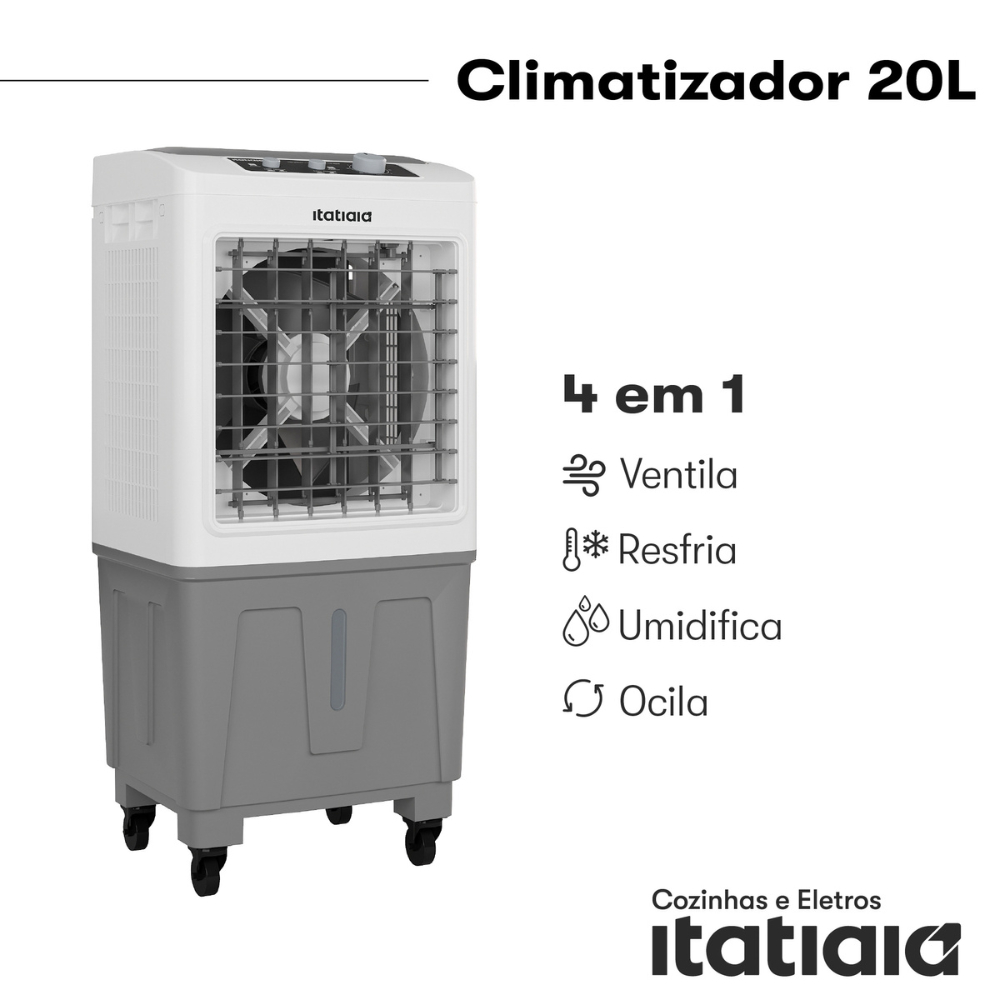 Climatizador de Ar Frio Itatiaia 20L Econômico Baixo Consumo