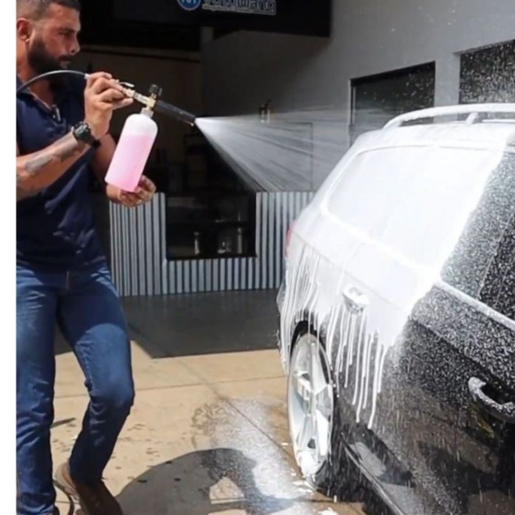 Mangueira com registro engate rápido bico regulador Snow Foam compatível lavadoras de alta pressão Karcher K1 — imagem 2 de 2