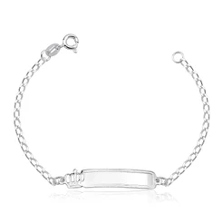 Pulseira plaquinha infantil Coroa - Prata 925