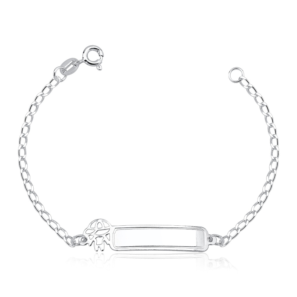 Pulseira plaquinha infantil menino - Prata 925 em Oferta na Shopee