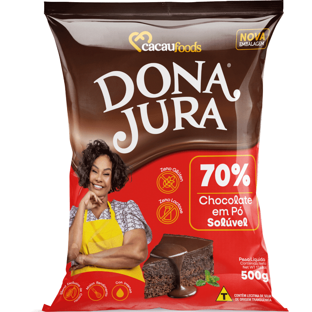 CHOCOLATE EM PO DONA JURA 70% 500GR PACOTE em Oferta na Shopee