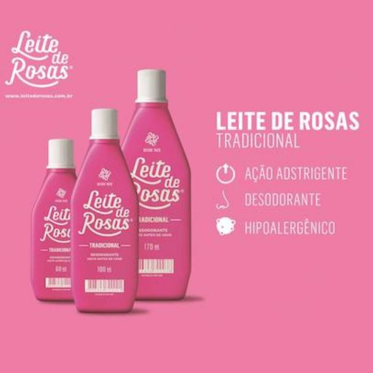 Detalhes do Leite De Rosas Desodorante Líquido Tradicional Antitranspirante