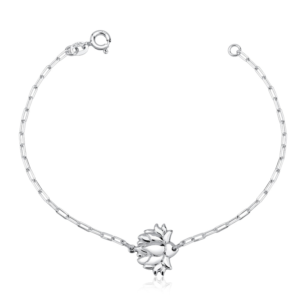 Pulseira feminina flor de Lótus prata 925 em Oferta na Shopee