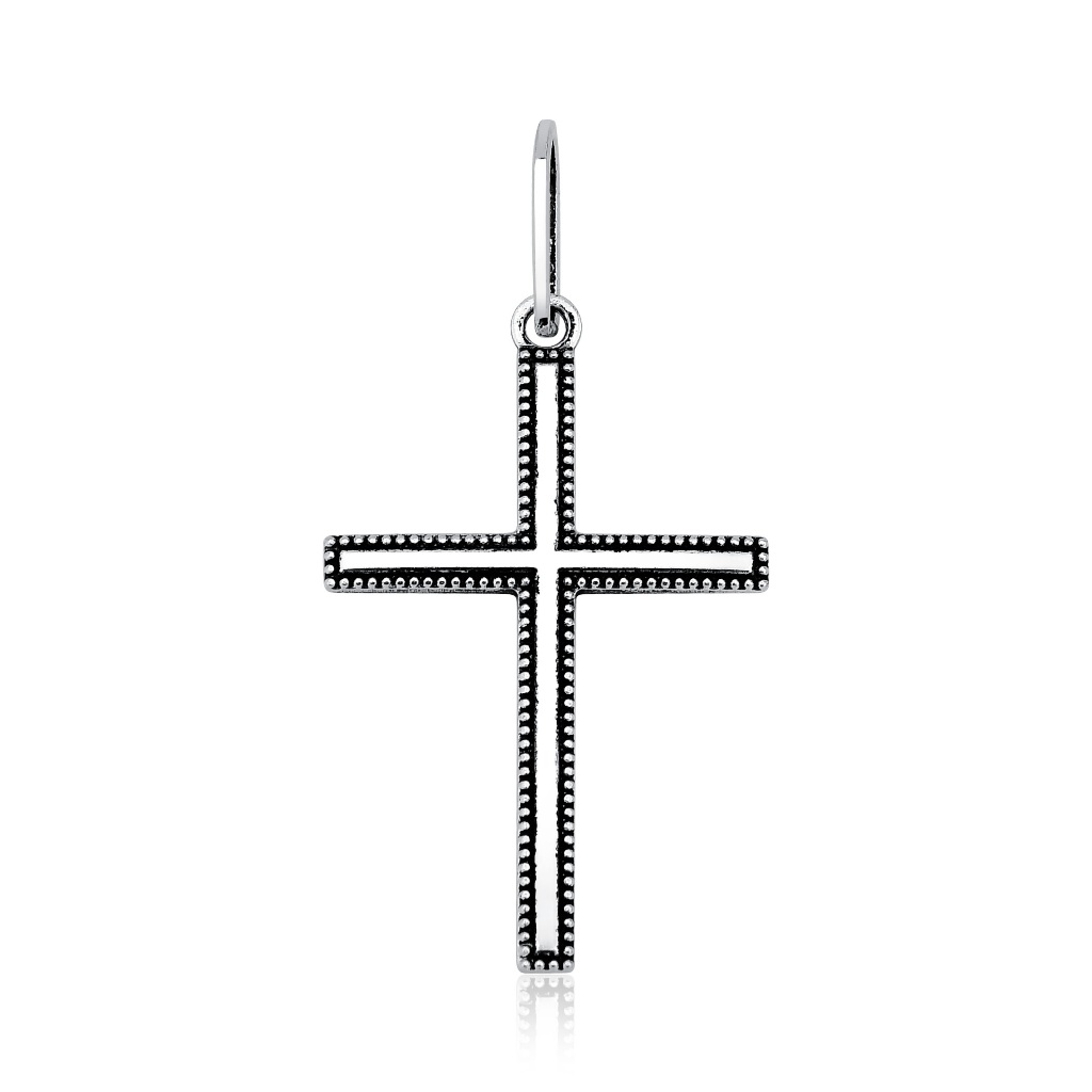 Pingente Cruz Envelhecida Prata 925