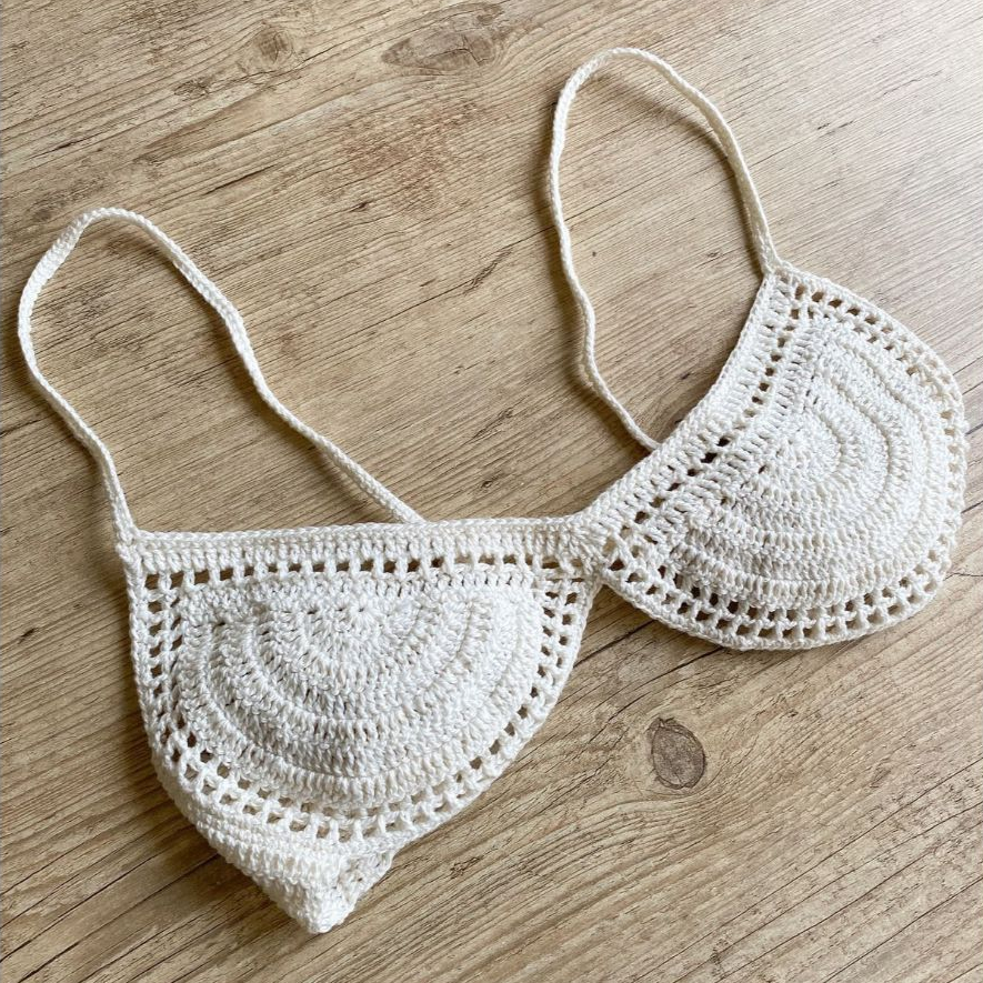Top Crochê Isis Shell Boho | Cropped Concha Sereia Off-White | Moda Artesanal Festival & Praia
