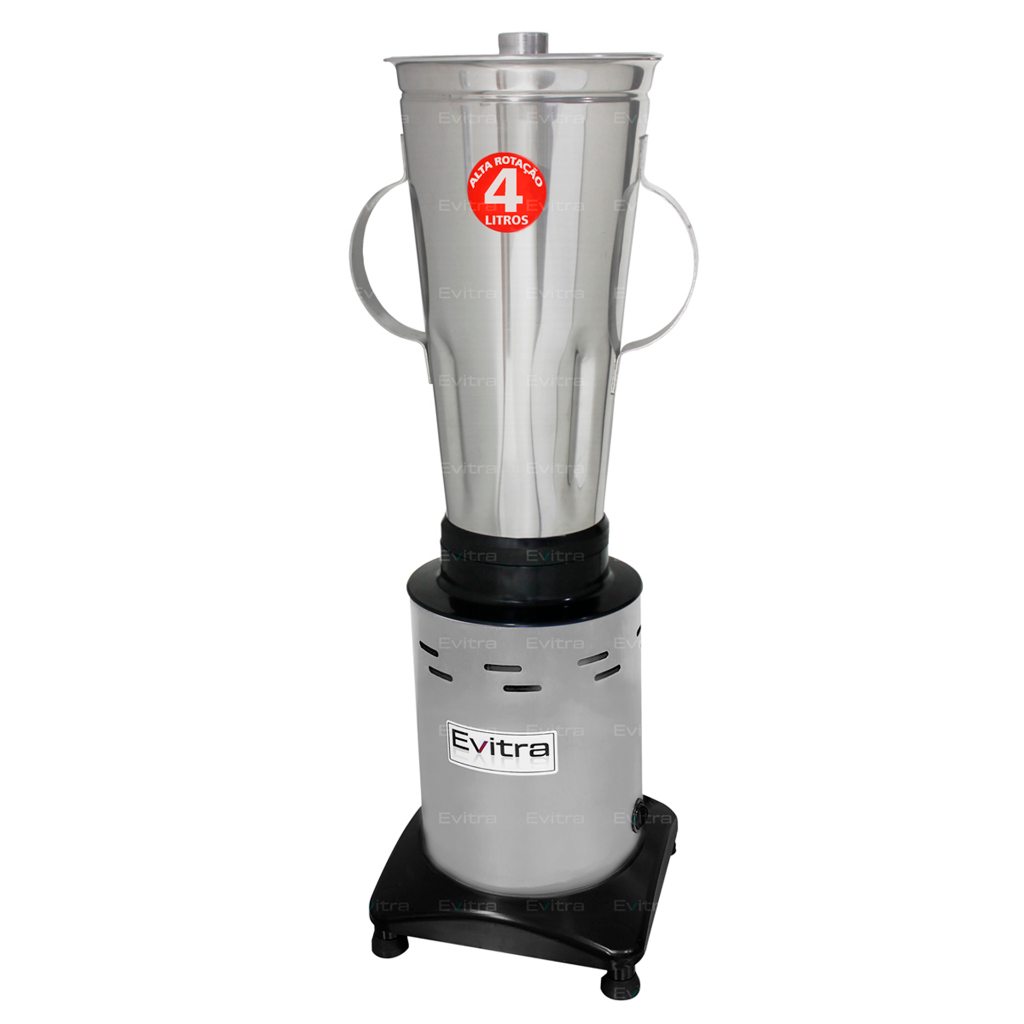 Liquidificador Inox 4 Litros Cozinha Doméstica Industrial Alta Rotação Evitra Portátil