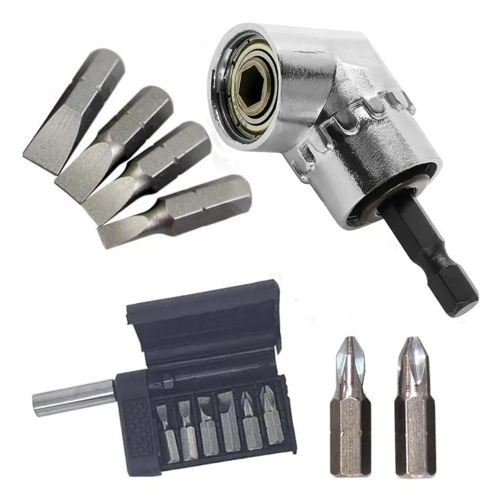 Adaptador 105 Graus Angular Metálico + Bits Parafusadeira