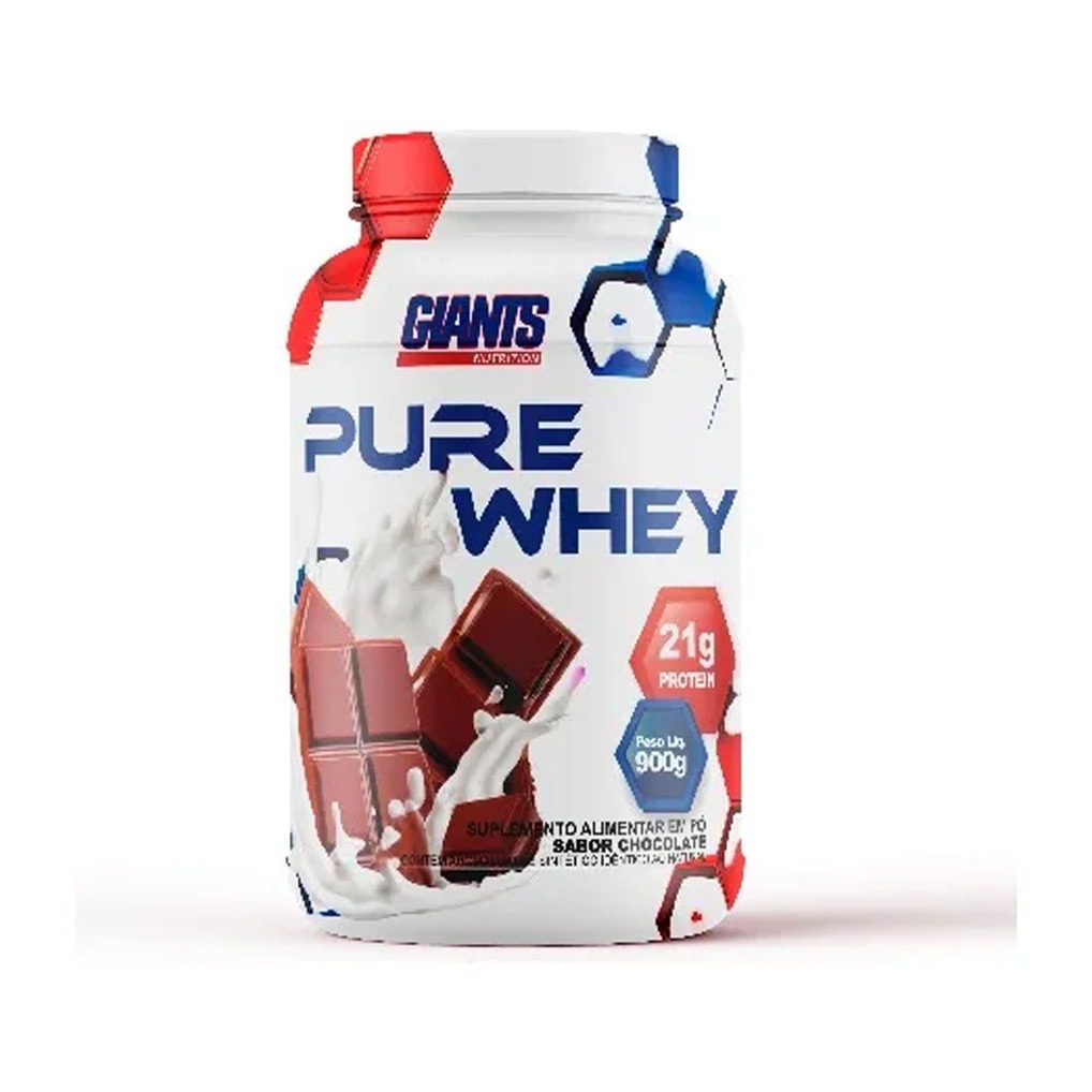 Pure Whey 900g Whey Protein - Giants Nutrition - Sabor Chocolate