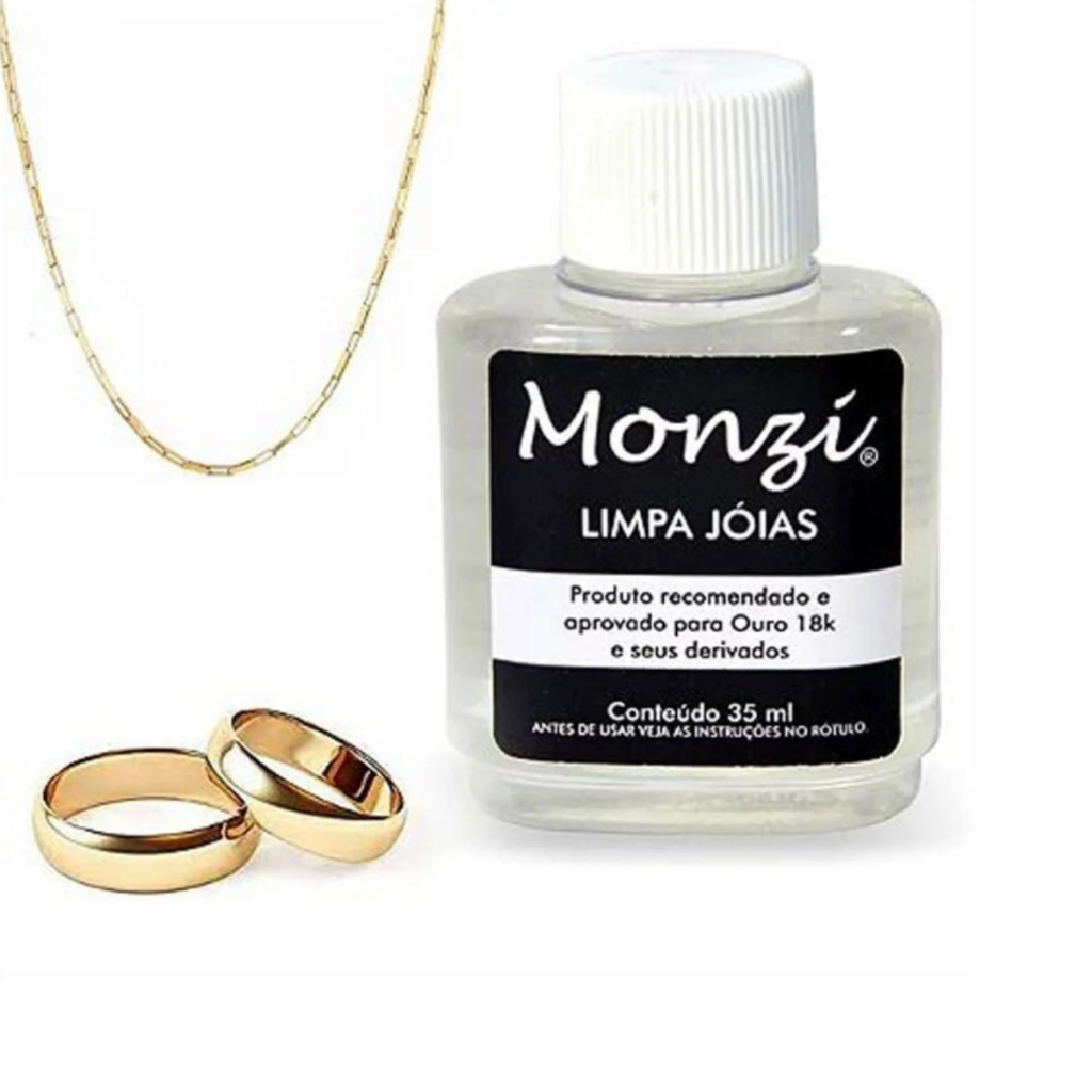 KIT Limpa Ouro Joias + Flanela Mágica, Limpador de OURO, Frasco Liquido 35ml