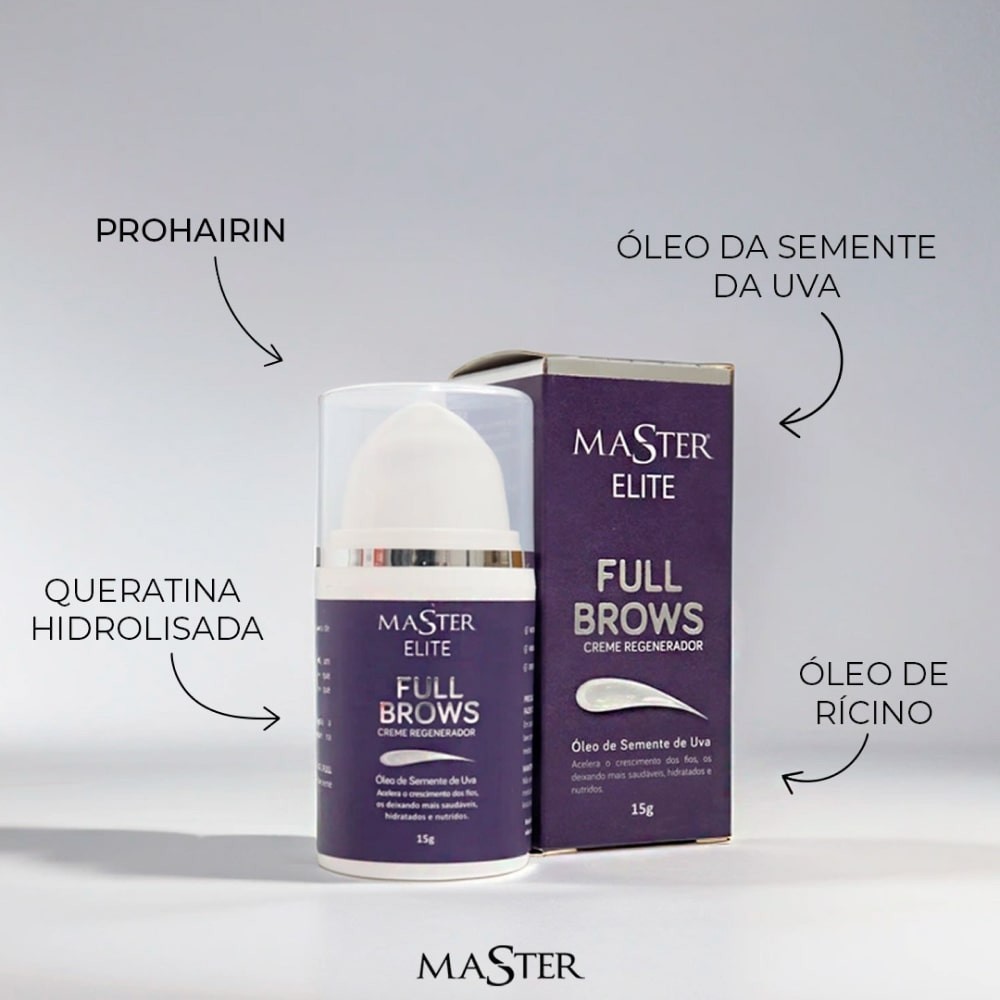 Creme Regenerador Full Brows Master Elite 15g - Nutrição Profunda e Crescimento dos Fios