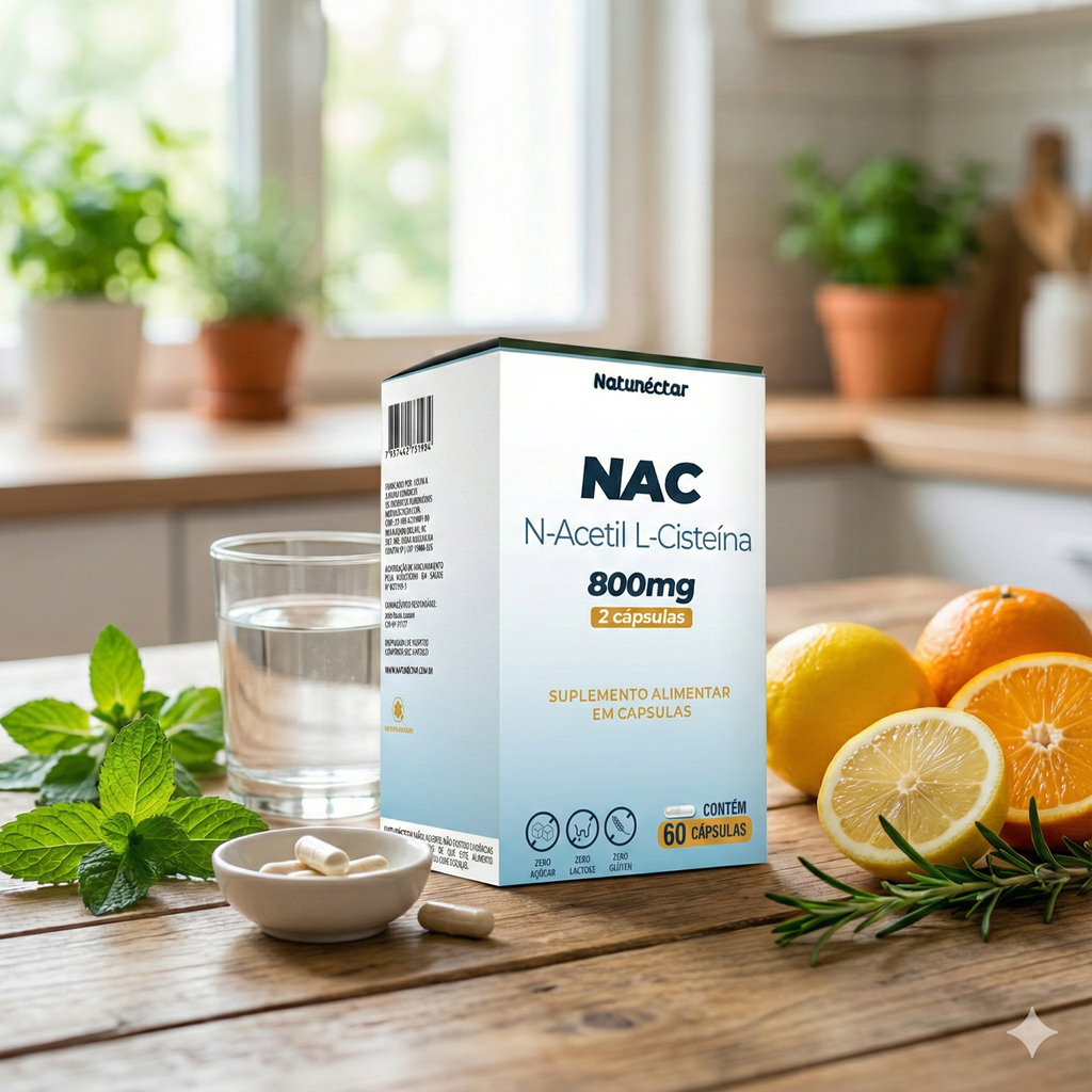 KIT 2 NAC 800mg 60 Cápsulas - N-Acetil L-Cisteina - Nac — imagem 2 de 2