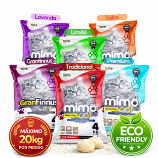 Kit Areia Sanitária para Gatos 20kg (4x5kg) | Mimo Cat e GranFinnus | Sustentável e Anti Odores em Oferta na Shopee