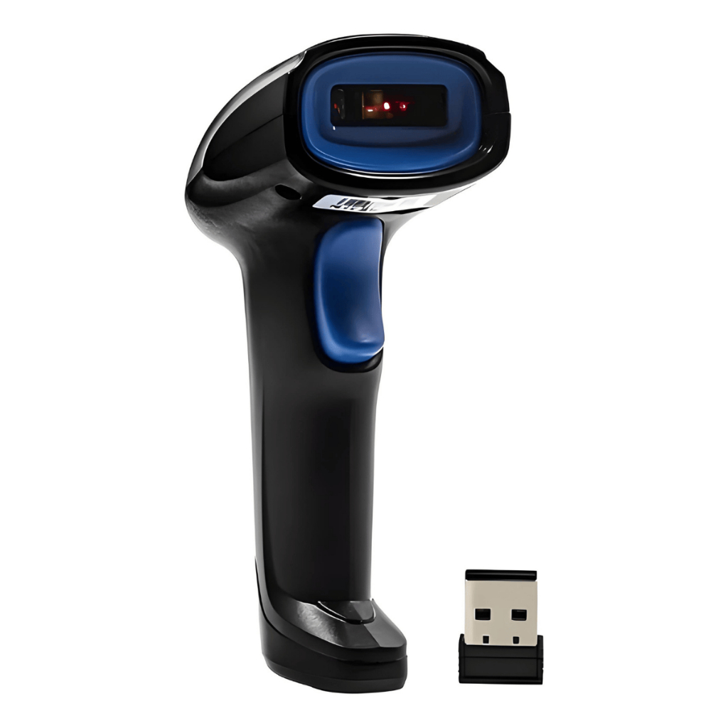 Leitor Código de Barras Sem Fio 2.4G Laser 1D USB Scanner Portátil Profissional