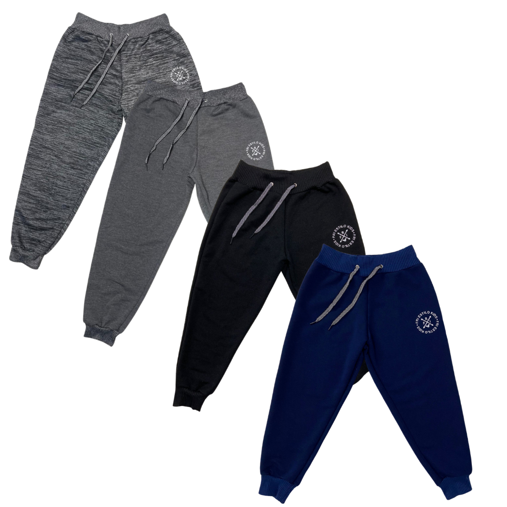 Kit 4 Calças Infantil Moletom Moletinho Menino Menina Inverno Unissex em Oferta na Shopee