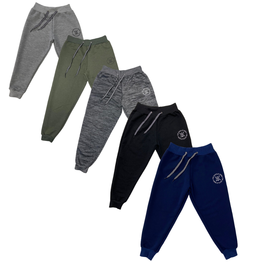 Kit 5 Calças Infantil Moletom Moletinho Menino Menina Inverno Unissex