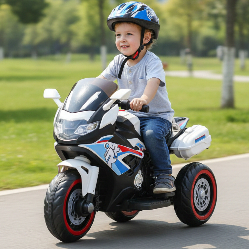 Mini Moto Elétrica Infantil Esportiva 1000 RR Recarregável Branca Motinha Elétrica Estilo Bike -Suporta Até 30 Kg