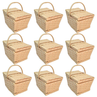 Kit 10 Cesta de Piquenique Fibra Sintética Mini 13X15X22 (Cesta lembrancinha) em Oferta na Shopee