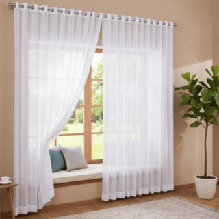 Cortina Tecido Voal Fino Leve e Elegante Vários Tamanhos Branca Transparante em Oferta na Shopee