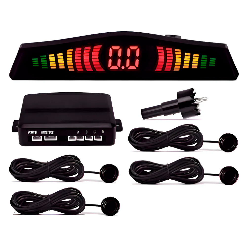 Sensor de Ré Estacionamento 4 Pontos Display para Carro Universal com Sinal Sonoro — R$ 49,90 em Shopee