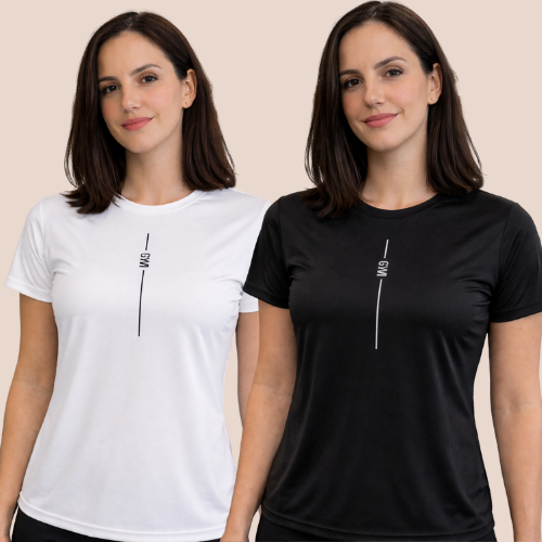 Kit 2 Camiseta Academia Feminina Dry Fit Treino Blusa Caminhada Treino Musculação em Oferta na Shopee