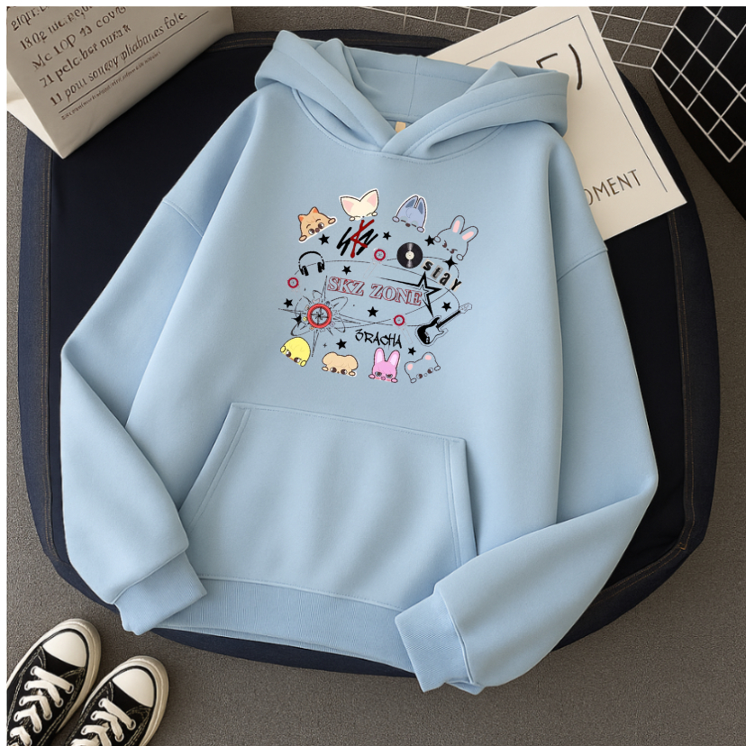 Blusa Frio Unissex Moletom SKZ ZONE Canguru Algodão Macio Qualidade Premium Conforto