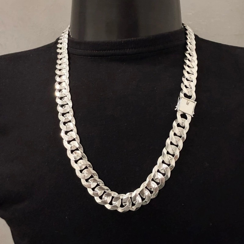 corrente prata 18mm 70cm 1x1 925 prata mista italiana com garantia