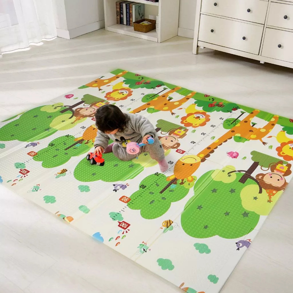 Tapete Bebê Tatame Infantil XPE 200x180cm  Dupla Face Dobrável Impermeável em Oferta na Shopee
