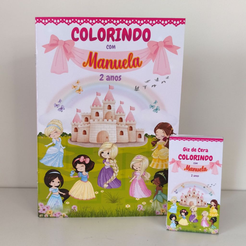 KIT LEMBRANCINHA ANIVERSÁRIO - Livro de colorir Princesas Cute