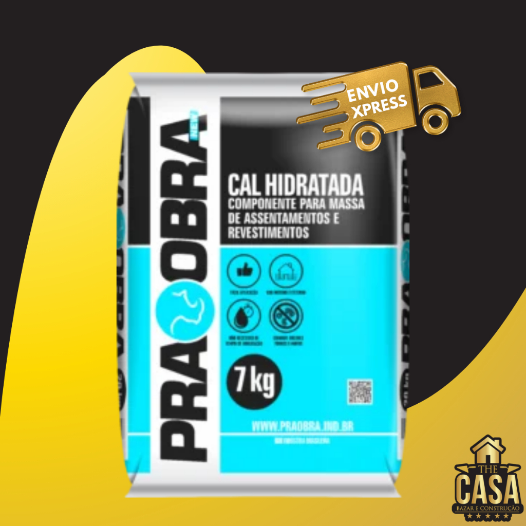Cal Hidratada Pintura Massa Branco 7kg Interno Externo PRAOBRA
