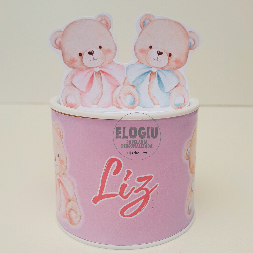 Lembrancinha Chá Revelação | Ursinhos | Lembrancinha | Tubolata Personalizada 5x6cm