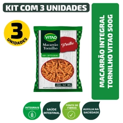 Kit Macarrão Integral Tornilho Vitao 500G - 3 Unidades