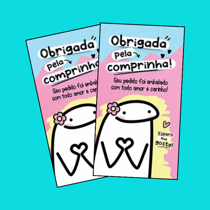 100 Folhetos de agradecimento fofos para clientes flork - folha matte A4 em Oferta na Shopee