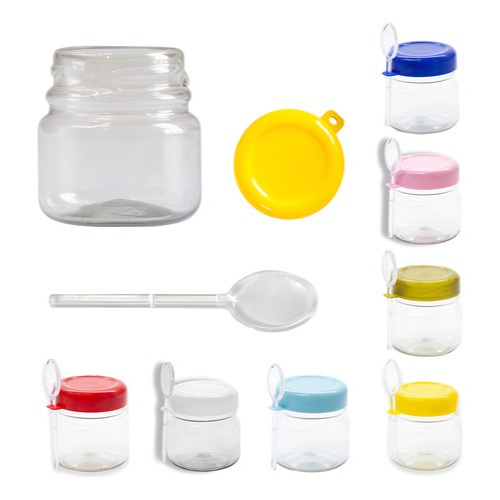 Kit 10/20/30 Potes De Papinha Plástica Reforçado C Colherzinha 40ml Festa Aniversários nutella BRANCO