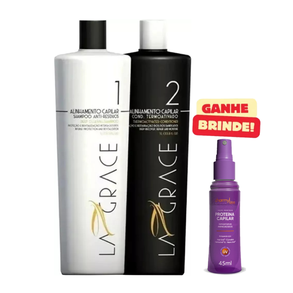La Grace Escova Progressiva Lagrace 2x1 Lt + BRINDE PROFISSIONAL em Oferta na Shopee
