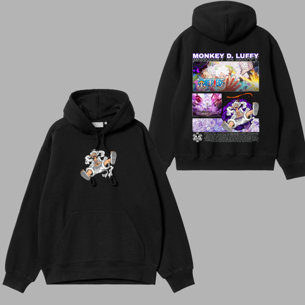 Blusa de frio Moletom canguru Luffy Gear 5 Chapéu De Palha Anime japonês manga one piece