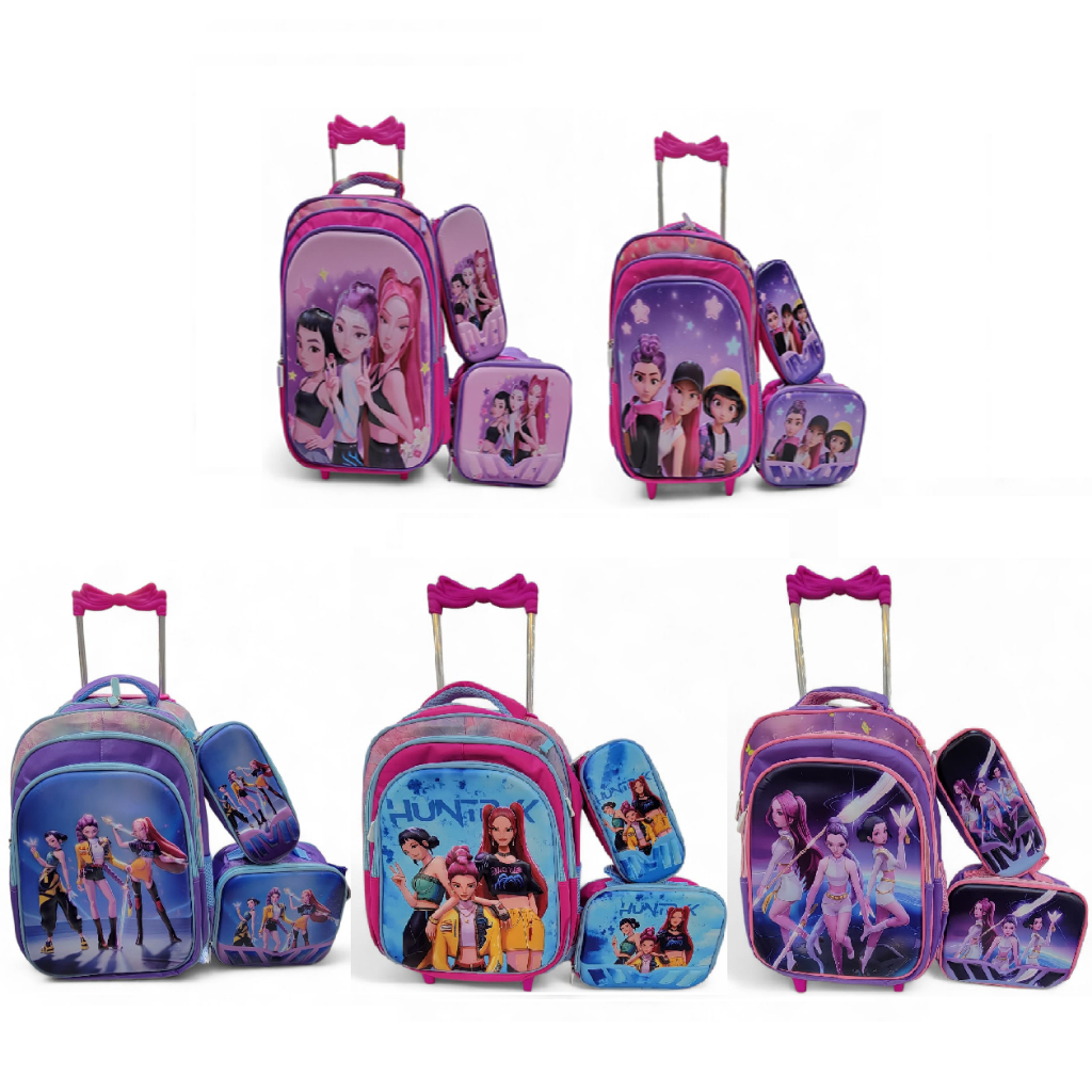 KIT MOCHILA inspiração HUNTRIX GUERREIRAS DO KPOP DESENHO 3D+ LANCHEIRA TÉRMICA + ESTOJO em Oferta na Shopee