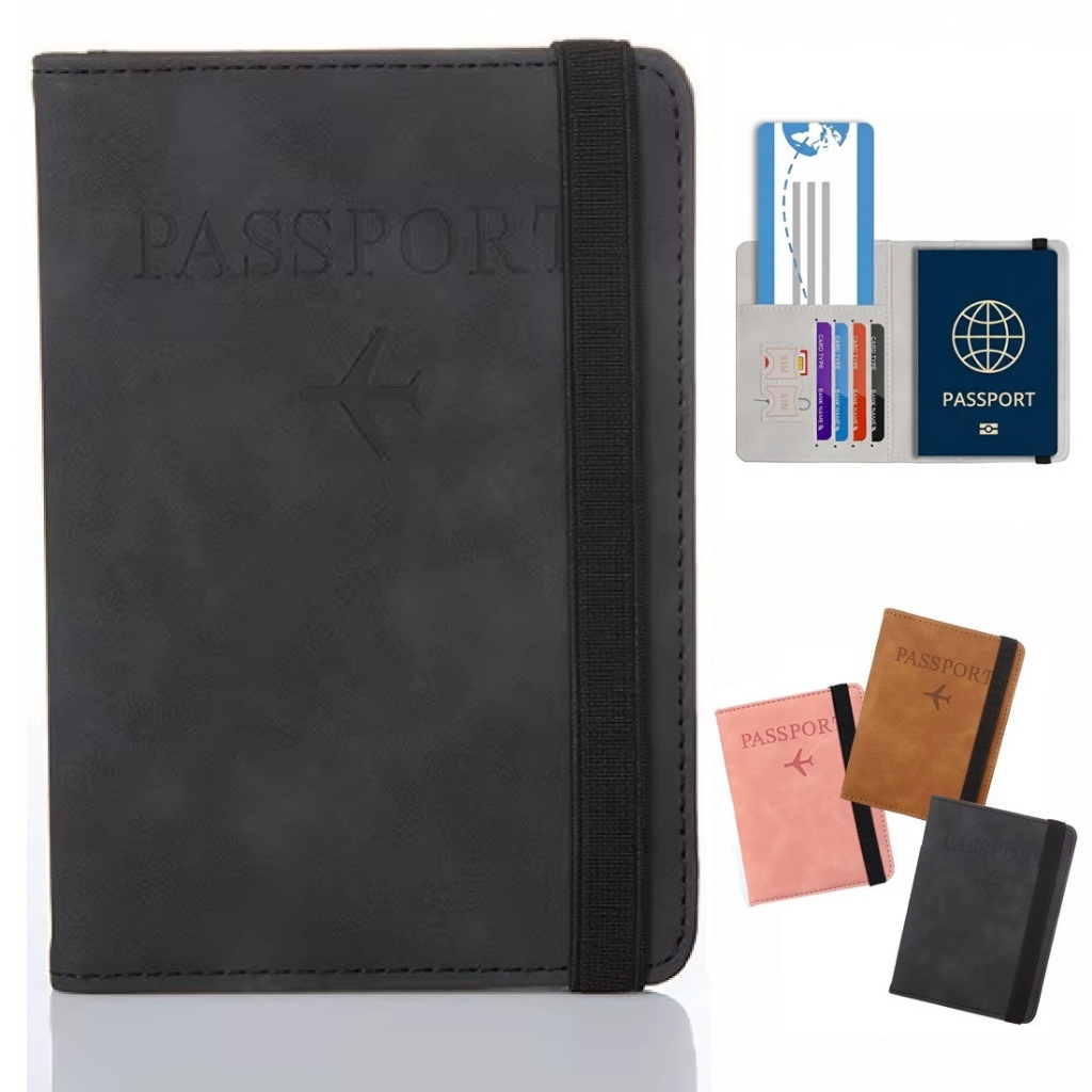 Imagem Capa para Passaporte Carteira Porta Documentos Dinheiro Cartão Proteção RFID Estiloso