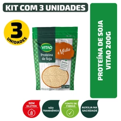 Proteína De Soja Vitao Texturizada Sem Transgênico 200G - Kit 3 Unidades