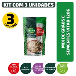 Mix De Grãos E Sementes Sem Glúten Vitao 120G - Kit 3 Unidades