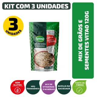 Kit Mix De Grãos E Sementes Vitao 120G - 3 Unidades em Oferta na Shopee