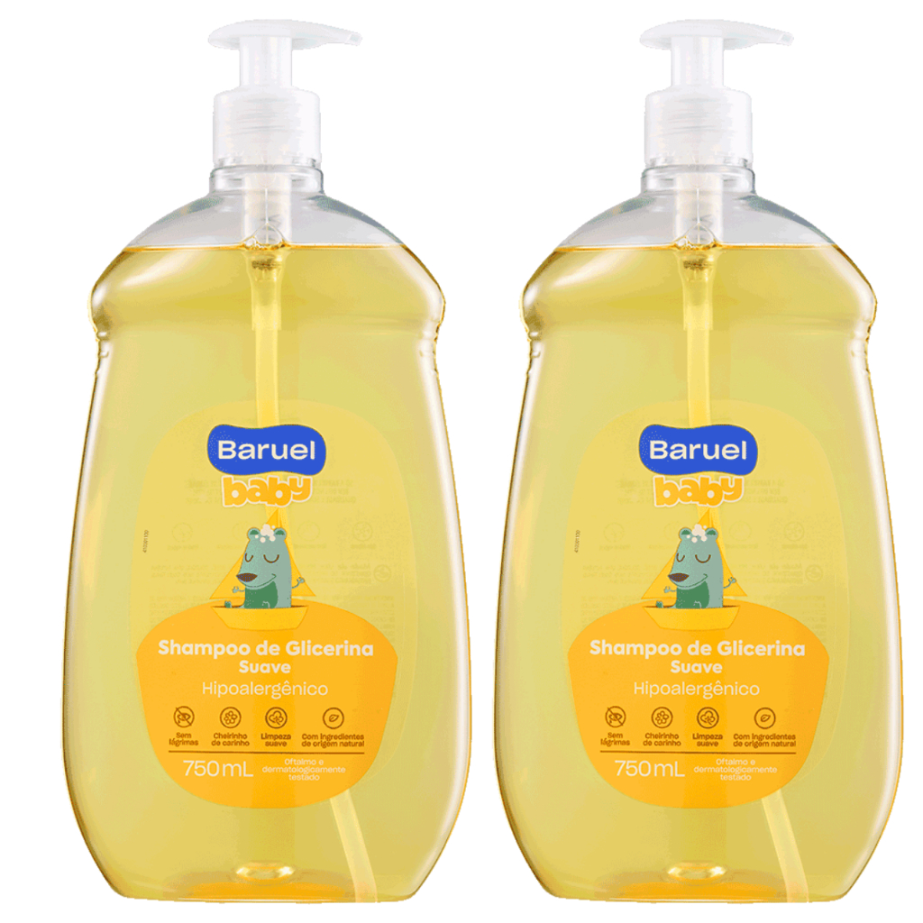 Baruel Baby Kit 2 Shampoo de Glicerina Suave 750ml cada