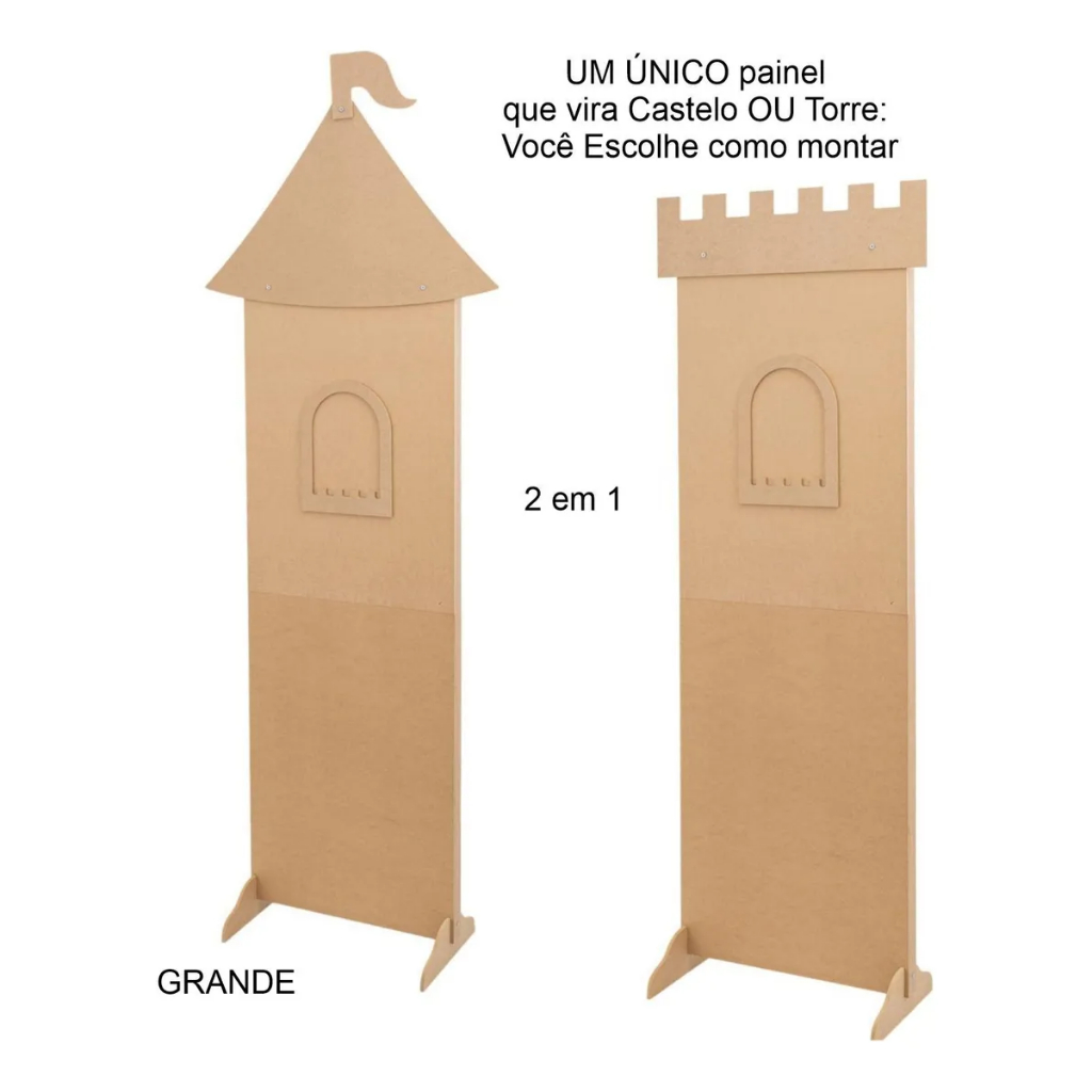 Painel de Festa torre do Castelo em mdf 2 em 1