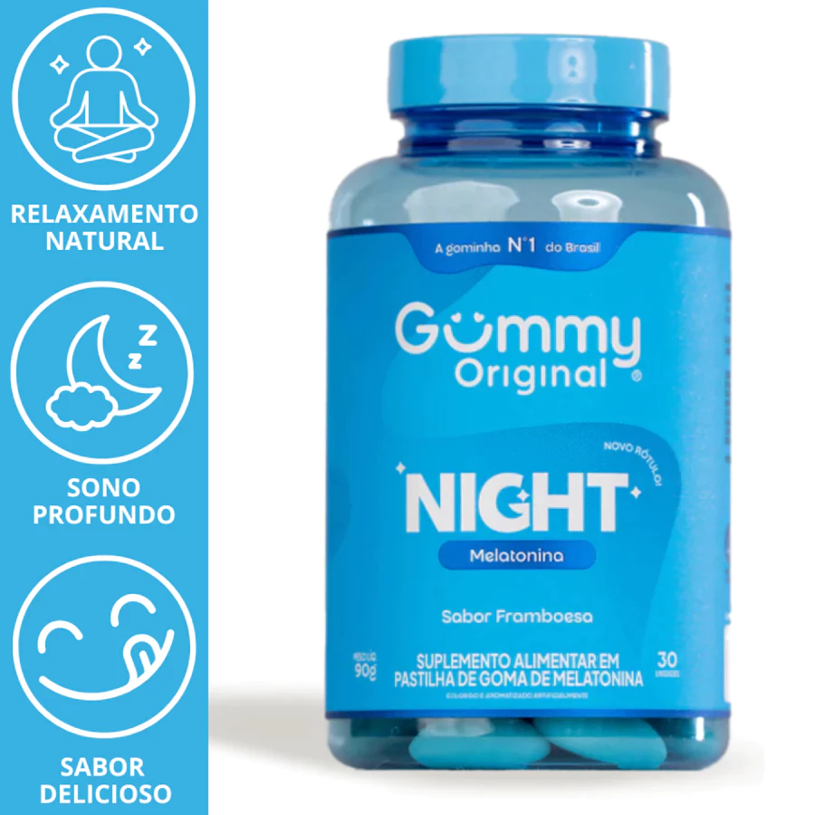 Gummy Night Original 30 Gomas | Uso Noturno | Sabor Agradável — imagem 1
