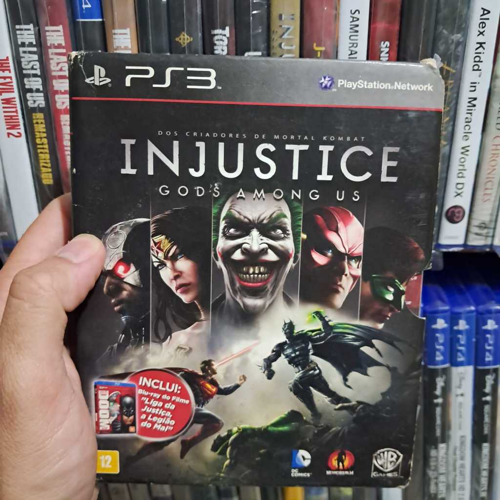 Box Injustice Gods Among Us PS3  Midia fisica Original + Bluray Liga da Justiça Original Usado