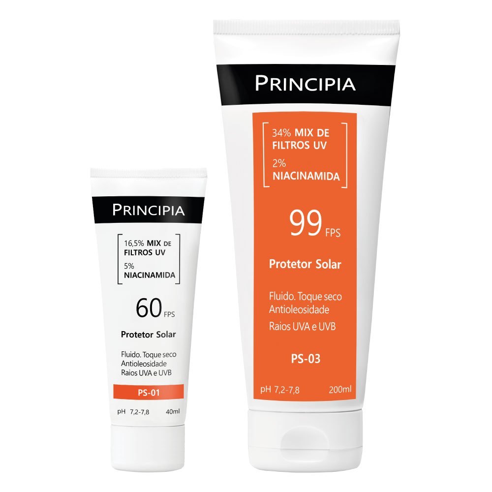 Principia Kit Protetor solar facial PS-01 FPS 60 + Protetor solar corporal PS-03 FPS 99 em Oferta na Shopee