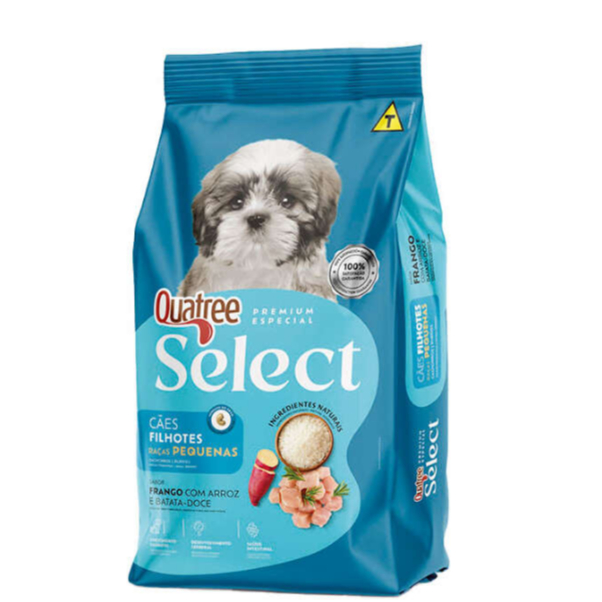 Ração Seca Quatree Select Frango e Arroz Cães Filhotes Raças Pequenas 3kg